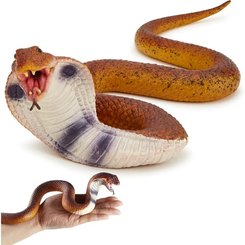 Zappi Co Cobra Jouet serpent réaliste – Serpent en caoutchouc élastique avec des caractéristiques réalistes pour l'éducation, Halloween et les farces effrayantes