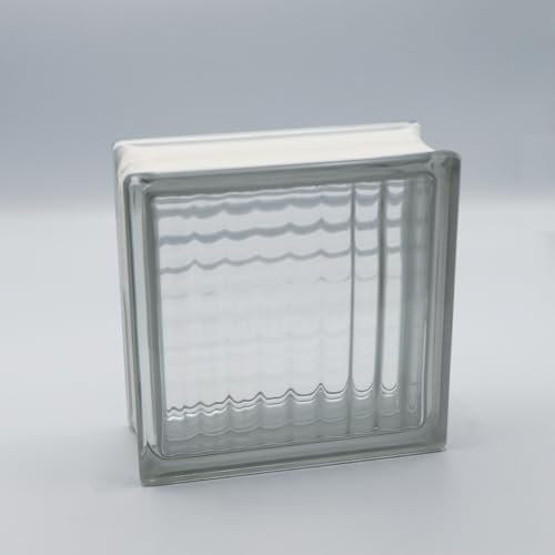 Fuchs Design THERMO BLOCK Slim, Glasbaustein Gekreuzt Super White, 19x19x8 cm, Wärmedämmung: Ug 1,0