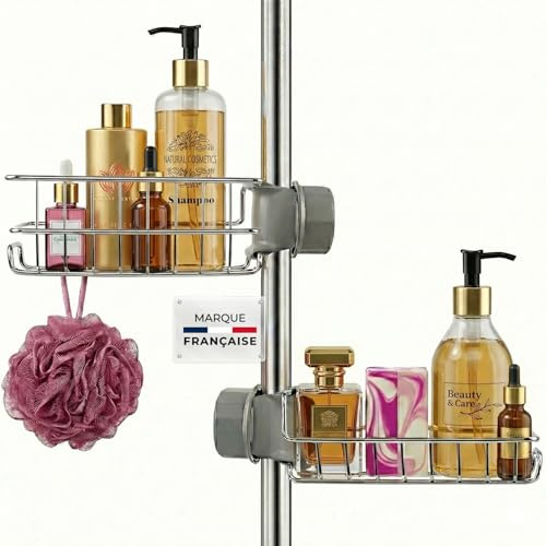 Original Cup Mehrzweck-Duschregal | Clevere Aufbewahrung | Aufbewahrungssäule für Shampoo und Seife | Edelstahlregal ohne Bohren | Premium-Nachhaltigkeit | Flexible Passform | 100% praktisch