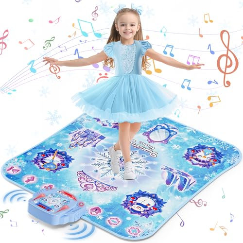 Tanzmatte Kinder Spielzeug Mädchen Geschenk: 8-Tasten-Tanzpad, Kabelloses Bluetooth Elektronisches Tanzspiel mit 4 Spielmodi Integrierte Musik Geburtstagsgeschenke für 3 4 5 6 7 8 9 10+ Jahre Mädchen