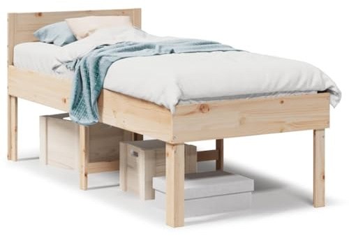 vidaXL Bettgestell ohne Matratze 75x190 cm klein Einzelbett Massivholz Kiefer