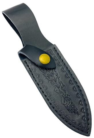 RIVDEE Etui Couteau，Couteau Gaine avec Ceinture Boucle pour Couteaux À Lame Fixe De Chasse protéger Le Couteau (Noir)