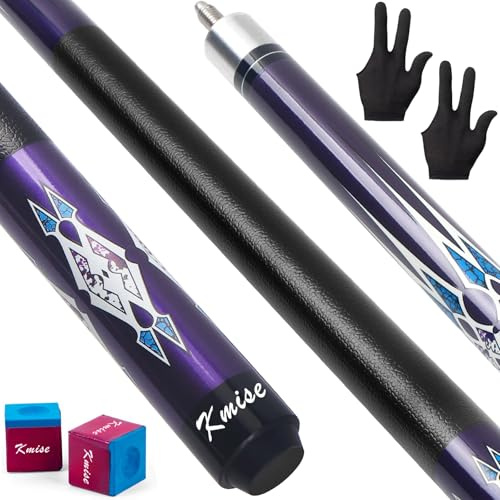Kmise Lot de 5 queues de Billard Professionnelles en érable Canadien de 147,3 cm et 567 g - pour Bar, Maison, Table de Billard - Violet