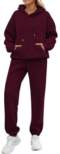 SCBFDI Lounge Set Donna, Completo Tuta Donna Set Palestra Pantaloni da Lavoro Pantalone Invernale Autunnali Dimagranti Sci Bambina Abbigliamento Rosso L