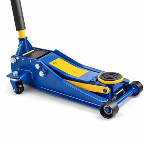 Cric Idraulico a Carrello 4T per Auto, Sollevatore Idraulico Professionale, Jack Auto Basso Profilo con Ruote, Braccio di Sollevamento Stabile, Ideale per Officina e Uso Domestico