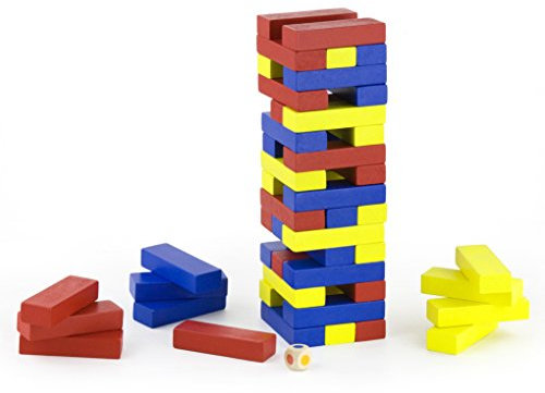 Viga - Wackelturm-Spiel aus Holzbausteinen