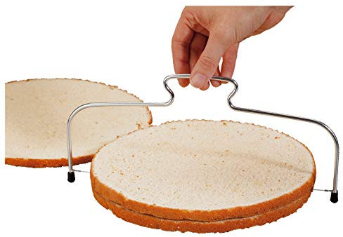 RBV Birkmann, 429383, Easy Baking, Tortenbodenschneider, Edelstahl, höhenverstellbar, Weiß