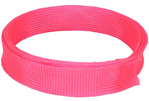 Heyiarbeit 1m/3.28ft PET Expandable Braid Cable Sleeving Flexible Wire Mesh Sleeve Pink 25mm