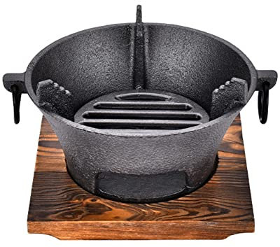 Carbon Furnace, Cast Iron Charcoal Stove, Cooktop with 1 Clip and 2 Cup, Barbecue Grill Grill Oven for Indoor Outdoor Camping Picnic Party, Keep the Original Flavor of Charcoal Grill, 25.5*25.5*11.5cm