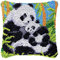 Kit de crochets à nouer soi-même - Coussin à nouer soi-même - 43 x 43 cm - Panda