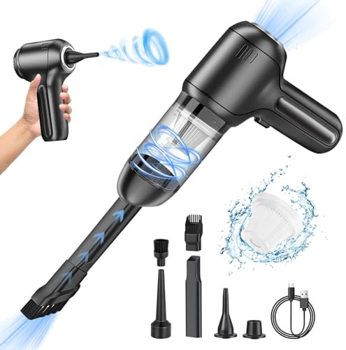 Journeyside Akku Handstaubsauger, 12000PA Auto-Staubsauger 120W/4000mAh, Kabellos Autostaubsauger mit Multi-Positions-Saugvorrichtung, 2 Stufen, für Nass/Trocken, Haus, Büro, Tierhaare