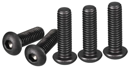 DTGN 3/8-16x1-1/4 Vite A Testa Svasata Con Innesto Esagonale - Confezione Da 10 - Per Macchinari - Acciaio Al Carbonio Trattamento Nero - Innesto Esagonale Filettatura Completa UNC
