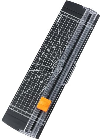 Taglierina per Carta A4, Taglierina Scrapbooking, Plastificatrice Taglierina Portatile, Taglia Carte per Ufficio Professionale, Strumento per Scrapbooking, Lama a Doppio Taglio (Nero)