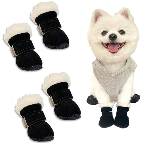 HBSFBH Bottes Chien Hiver, 4pcs Bottes pour Chien Neige, Chaussures pour Chien Antidérapantes, Bottes pour Chien de Protection, pour Les Activités de Plein Air en Hiver, Lavables (XL)