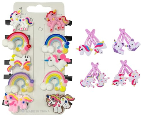 18 Piezas Clips Pelo Niña Unicornio, Lindas Pinzas para el Cabello Moda Niñas Accesorios, Pinzas Pelo Niña, Ganchos para El Pelo para Bebés y Niñas
