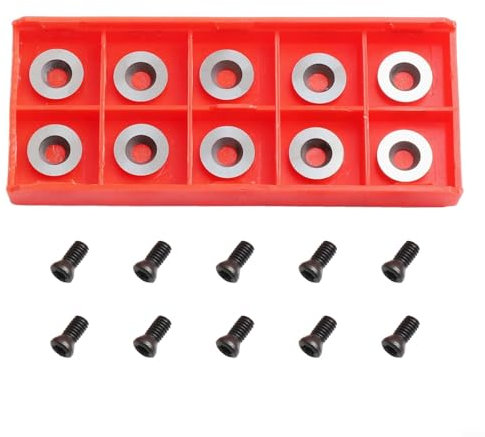 Set of 10 Ci3 Carbide Insert Cutters, Round Shape, for Finishing Bends in Woodworking Projects