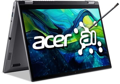 acer Aspire Spin 14 (ASP14-52MTN-75Q5) Convertible Notebook, 14 WUXGA IPS Touch-Display, Intel Core Ultra 7 155U, 16 GB RAM, 1 TB SSD, Intel Grafik, Windows 11, QWERTZ Tastatur, grau