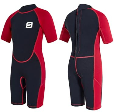 Summshall Muta intera in neoprene da 2,5 mm per bambini | Costume da bagno termico per nuoto, immersioni e surf | Muta in neoprene termica a maniche corte o lunghe per ragazze e ragazzi | Protezione