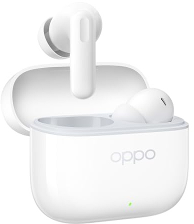 OPPO Enco Buds3 Pro True Wireless Earbuds, 54-hour Battery Life, 12.4mm Dynamic Driver Unit, Bluetooth 5.4, Touch Controls, Passive Noise Cancellation, Compatible with Android and iOS, IP55, White