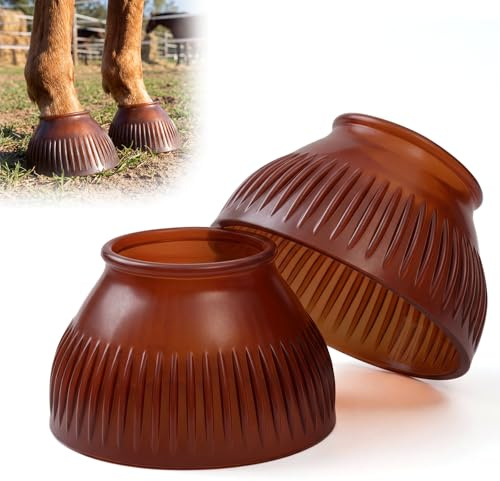 Abbylike Horse Bell Boots 1 Pair, Horse Overreach Ballistic Rubber Bell Boots Care for Turnout, No Rub Design Protect Against Hoof Impact Trauma