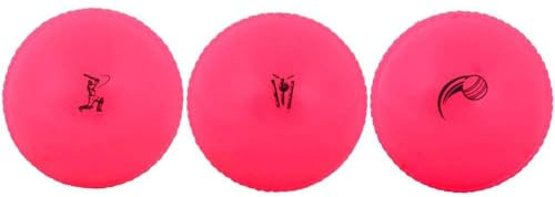 Kosma Pack de 3 Pelotas de Cricket de windball | Balón de Cricket de Entrenamiento Suave para Interiores y Exteriores para práctica de Entrenamiento (Color Rosa