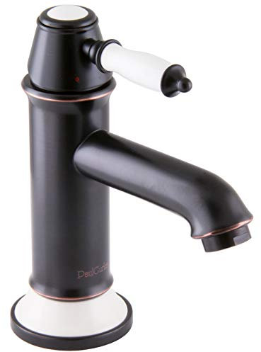 PaulGurkes Nostalgie schwarzer Wasserhahn Einhandmischer Retro Waschtischbatterie schwarz Badarmatur Vintage Landhausstil Waschtischarmatur Keramikeinlage