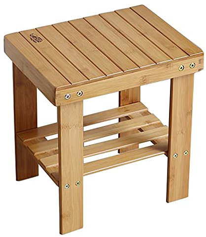 NMDCDH Wood Bath Shower Seat Bench Bathroom Stool Bathtub Benches Waterproof Foot Rest, Shower Seat for Inside Shower, Shoe Organizer or Entryway Bench, Entry Bench, 31×23×33cm