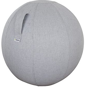 Sedero Ergonomisk sittboll, ljusgrå, 65 cm, för kontor och hemmakontor, inklusive pump, kan belastas upp till 150 kg, olika storlekar och färger