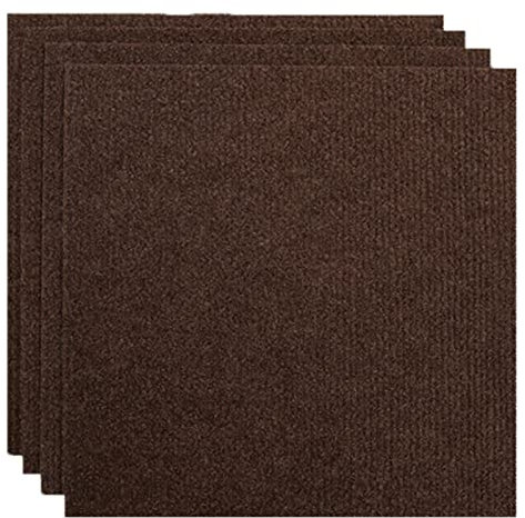 Selbstklebende Teppichfliesen, rutschfeste Teppichfliesen Zum Abziehen Und Aufkleben, 30 X 30 cm, Kommerzielle Teppichbodenfliesen, Heimtextilien, 12 Fliesen Pro Karton/12sq.ft(Color:Braun)
