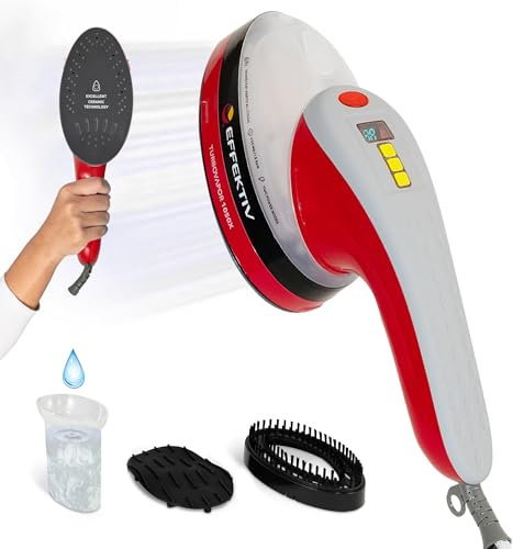Dampfglätter EFFEKTIV TurboVapor 1050X, Kontinuierlicher Dampf 400mg/min, 3in1 Ultra-Kompakt Dampfbürste 1600W, Dampfbügeleisen Vertikales 4 Modi, Aufheizen in 35s, Steamer Reisebügeleisen