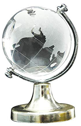 Wlauqueta Presse-papiers en verre givré avec globe terrestre