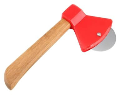 LATRAT 1 tagliapizza in acciaio inox, divertente tagliapizza in acciaio, antiscivolo, per torte, pasta, cialde (rosso)