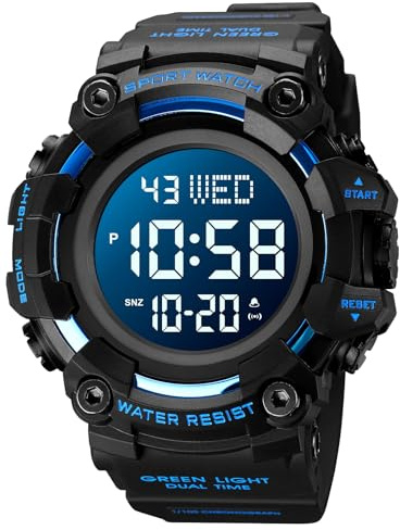 Gosasa Large dial Digital Watch S Shock Men's Military Watch Waterproof LED Sports Watch Multifunctional Digital Watch