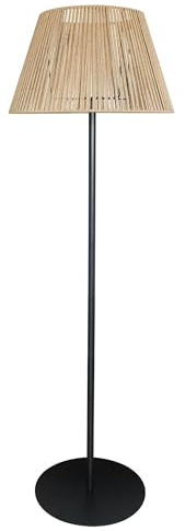 Lumisky Stehleuchte, kabellos, Fuß aus Metall, Weiß und mehrfarbig, dimmbar, TALL RAFFY aus Naturseil, Höhe 170 cm, mit Fernbedienung