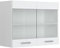 Vicco Hängeschrank R-Line, Wandhängeschrank, Weiß Hochglanz/Weiß, 80 cm mit Glastüren