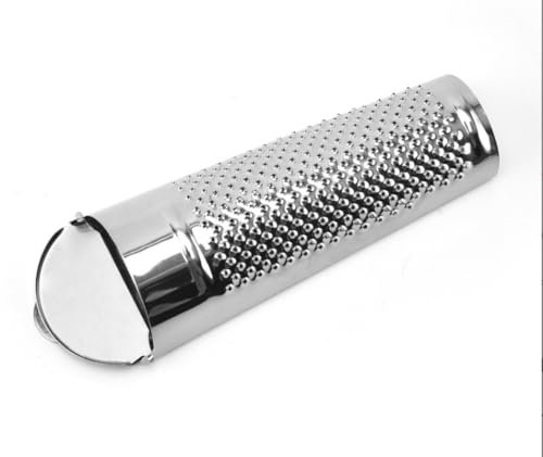 Silver Multifuncional Cocina Acero Inoxidable Jengibre Ajo Nuez Moscada Rallador Nuez Nuez Limón Herramienta Cepilladora Mano Limón Herramienta Profesional de Cocina Herramienta de Pelar, Rallar y