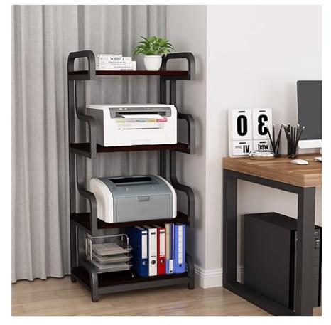 Genérico Gabinete de Almacenamiento de Medios AV - Torre de Video y Audio ARC, Estante de Esquina para Soporte estéreo, Estante para componentes de Entretenimiento, Negro (60 x 40 x 132 cm) - Ideal p