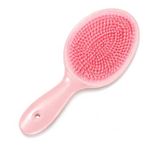 S&W DECORE Double Sided Scalp Massager Hair Growth, Shampoo Brush Head Scalp Massager for Hair Growth Scalp Scrubber with Soft Silicone Bristles (Double Pink)