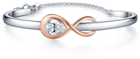 Lyniuoy Plaqué or blanc 18 Caratset or rose Infini Bracelet Femme, Bijoux Femme, Romantique Cadeau Femme-Idées Uniques pour Anniversaire, Fête des Mères, Saint-Valentin, Noël