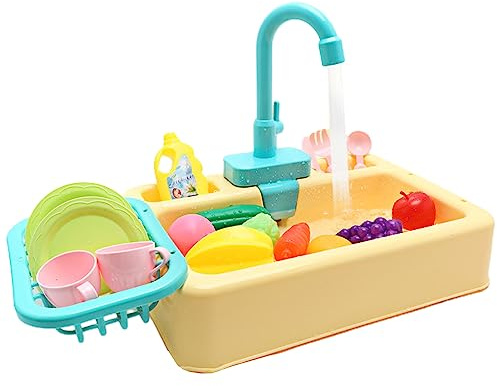AWJUWHBJ Giocattolo da Cucina - Lavandino da Gioco con Acqua Corrente, Lavastoviglie da Gioco con Acqua Corrente, Casa Giocattolo da Ruolo con Lavandino da Cucina con Acqua Corrente
