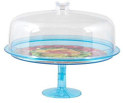 COSMOPLAST - Bandeja para Tartas con Soporte de pie (Campana, 34 cm)