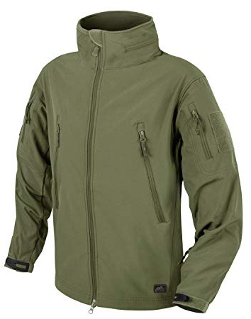 Helikon-Tex Taktische Feldjacke Gunfighter - Outdoor, Einsatz - mit Kapuze, Taschen - Winddichte Outdoorjacke - Olivegrün - Größe L