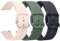 AK Pack 3 Smart Watch Bands 20mm for Women Men, Replacement Straps Band for Smart Watch, soft skin-friendly silicone quick release, smart watch wristband (20mm, Midnight Blue/Cactus/Nude Pink)
