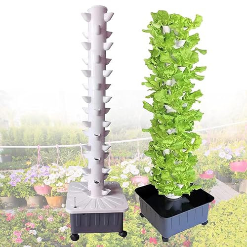 GEJLELDS Sistema di Coltivazione a Torre idroponica, Sistema di Coltivazione idroponica da Giardino Torre Verticale, per Giardino di Erbe fresche, Frutta, Verdura, Torre di Piante
