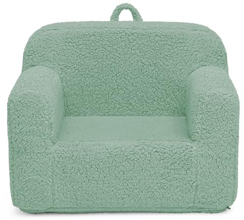 Delta Children Sherpa Cozee Chair - Foam Kids Chair for Ages 18 Months and Up, Sage