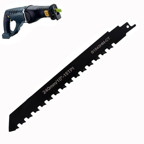 Säbelsägeblätter Stein, Säbelsägeblatt Hartmetall, Säbelsägeblatt stein für Schneiden Porenbeton, Ziegel, Holz, Metall, Kompatibel für Einhell, Bosch, Makita, Dewalt (240mm)