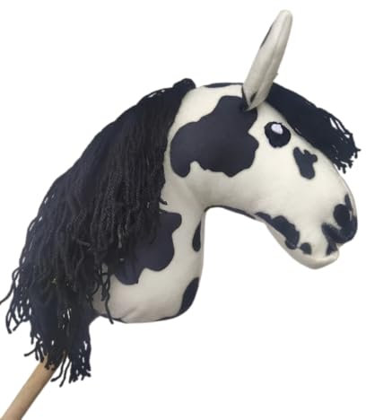 Stockpferd Hobby Horse Pferde zum Springen, Steckenpferd Weiß A4, Hobby Horse Pferde für Große Kinder, Hobby Horse Steckenpferd Kinder ab 3 Jahre Hobbyhorse Hobby Horsing Pferd