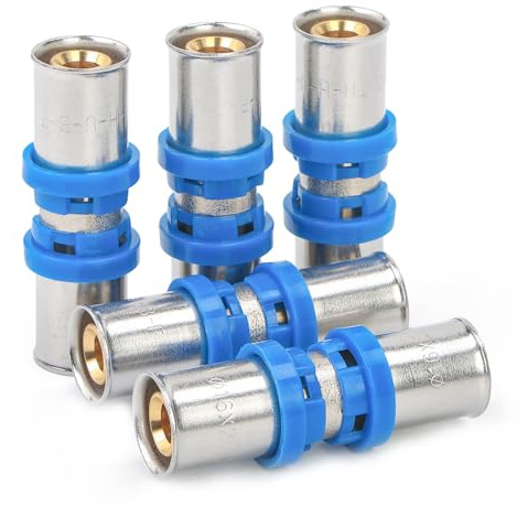 LTWFITTING Pressfitting-koppling 16 mm för rör kompositrör i flera skikt med tätningsringar, O-ring (5 stycken)