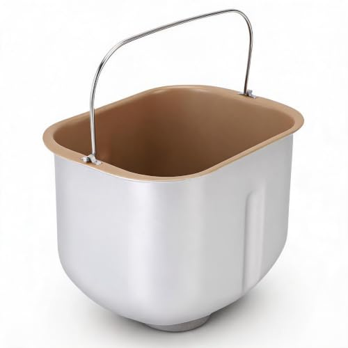 GOWENIC Brödmaskin Bakning Hink, Rostfritt Stål Brödtillverkare Inre Ersättningsdel med Non Stick Beläggning Knådning Paddel för Hem Kommersiella Bagerier