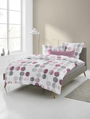 Bierbaum Ropa de Cama 4153 de Franela, diseñada en Alemania, Fraise 60, 135 x 200 + 80 x 80 cm